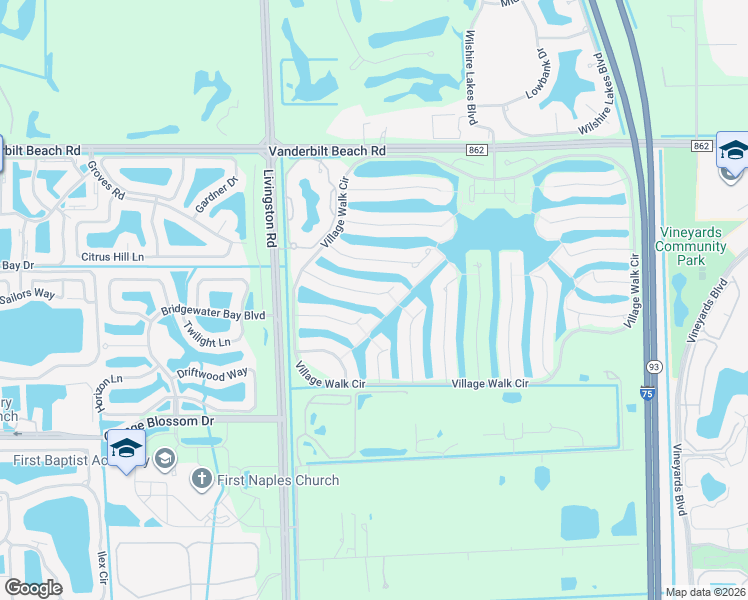 map of restaurants, bars, coffee shops, grocery stores, and more near 3480 Donoso Court in Naples