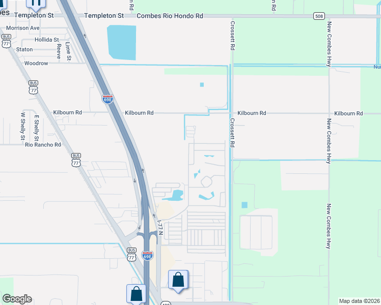 map of restaurants, bars, coffee shops, grocery stores, and more near 5-23 Minnesota Street in Harlingen