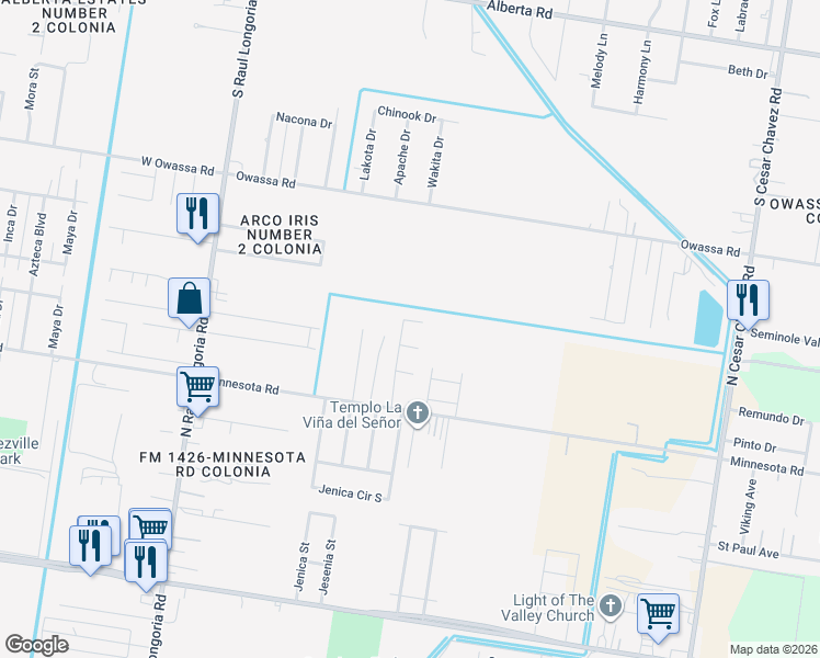 map of restaurants, bars, coffee shops, grocery stores, and more near 607 East Gardenia Drive in San Juan