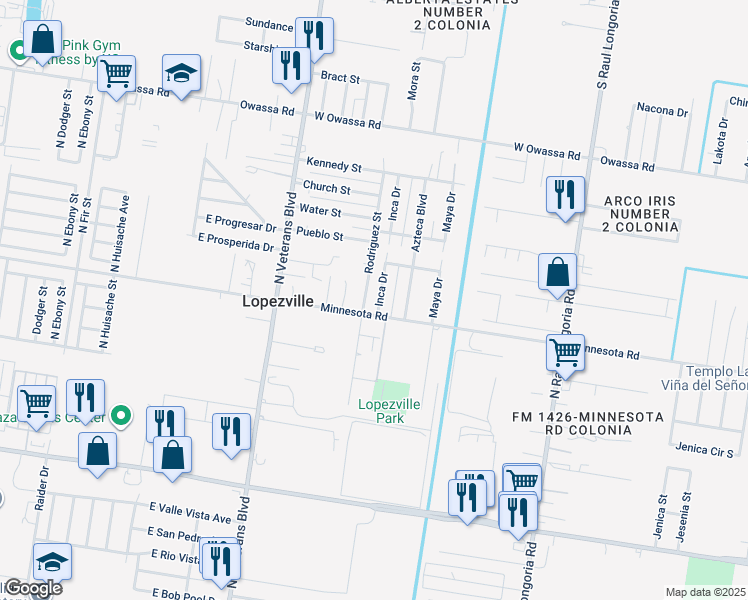 map of restaurants, bars, coffee shops, grocery stores, and more near 4708 Inca Drive in San Juan