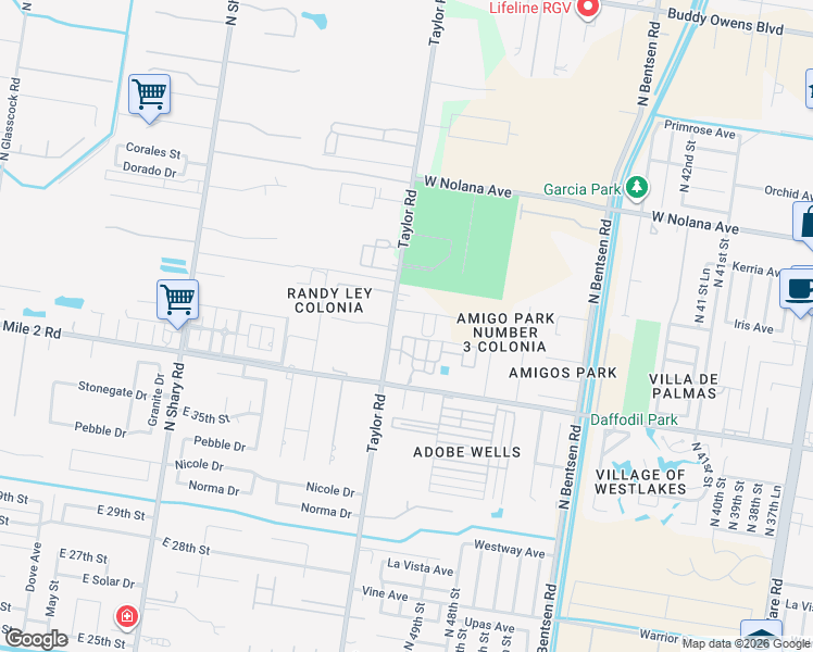 map of restaurants, bars, coffee shops, grocery stores, and more near 3503 North Taylor Road in Mission