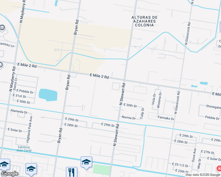 map of restaurants, bars, coffee shops, grocery stores, and more near 3101 Melinda Drive in Mission