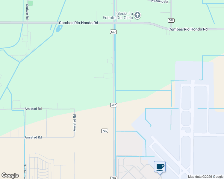 map of restaurants, bars, coffee shops, grocery stores, and more near 21501-22195 Farm to Market 507 in Harlingen
