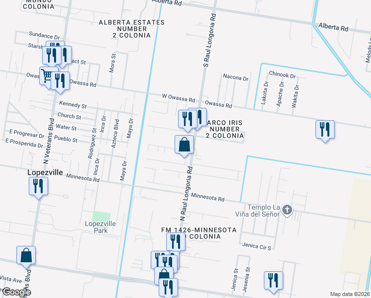 map of restaurants, bars, coffee shops, grocery stores, and more near 107 Monica Street in San Juan