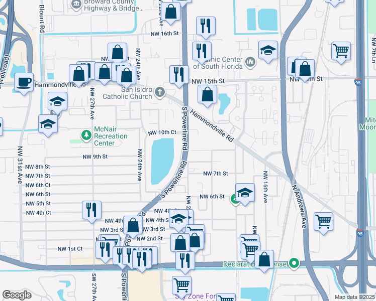 map of restaurants, bars, coffee shops, grocery stores, and more near 894 North Powerline Road in Pompano Beach