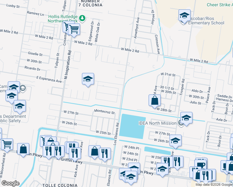 map of restaurants, bars, coffee shops, grocery stores, and more near 1504 Rebecca Street in Mission