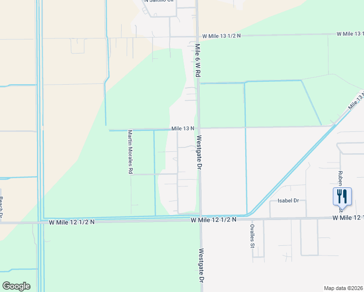map of restaurants, bars, coffee shops, grocery stores, and more near 8700 Mel C Gray Road in Weslaco