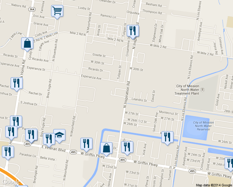 map of restaurants, bars, coffee shops, grocery stores, and more near 1912 Leandro Street in Mission