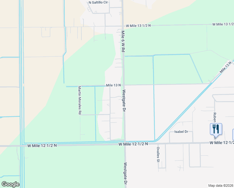 map of restaurants, bars, coffee shops, grocery stores, and more near 8700 Mel C Gray Road in Weslaco