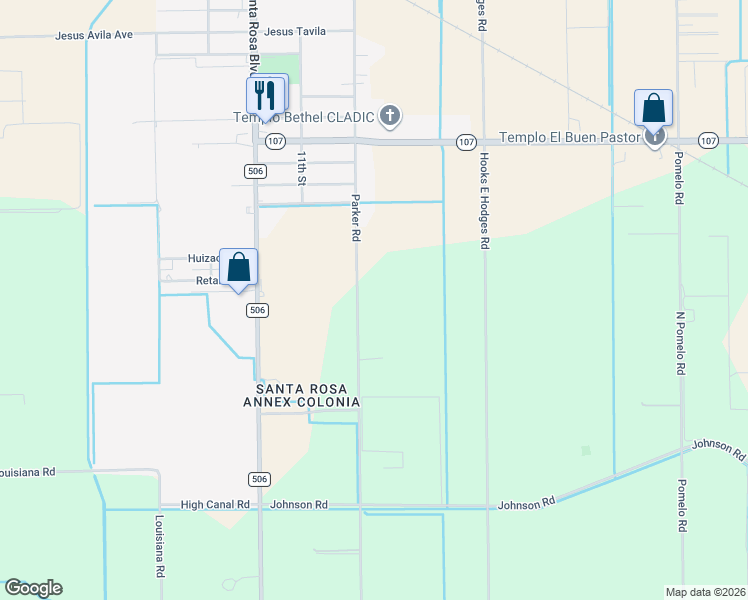 map of restaurants, bars, coffee shops, grocery stores, and more near 21799 Parker Road in Santa Rosa