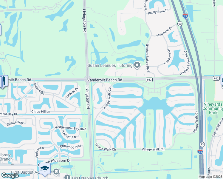 map of restaurants, bars, coffee shops, grocery stores, and more near 3105 Andorra Court in Naples