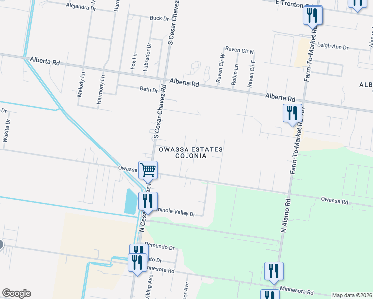 map of restaurants, bars, coffee shops, grocery stores, and more near 5526 Gonzalez St in Edinburg