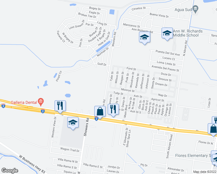 map of restaurants, bars, coffee shops, grocery stores, and more near 1801 Tyler Street in Mission