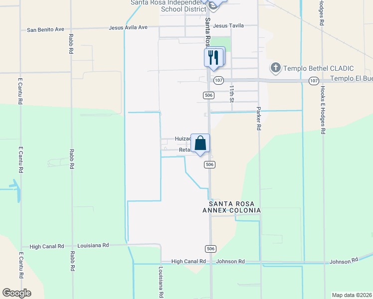 map of restaurants, bars, coffee shops, grocery stores, and more near 12304 Retama Street in Santa Rosa