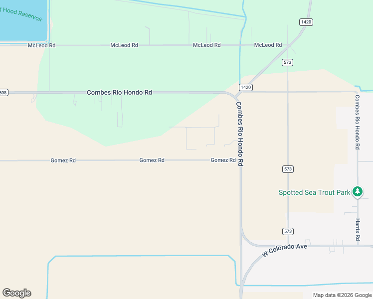 map of restaurants, bars, coffee shops, grocery stores, and more near 26005 Gomez Road in Harlingen