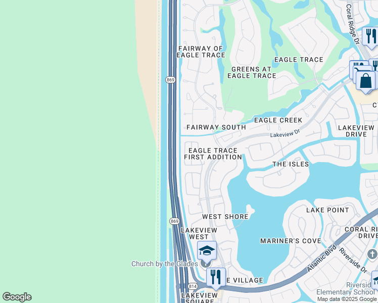 map of restaurants, bars, coffee shops, grocery stores, and more near 972 Northwest 127th Avenue in Coral Springs