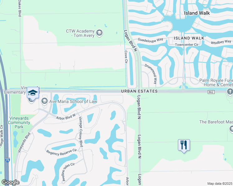 map of restaurants, bars, coffee shops, grocery stores, and more near 318 Vanderbilt Beach Road in Naples
