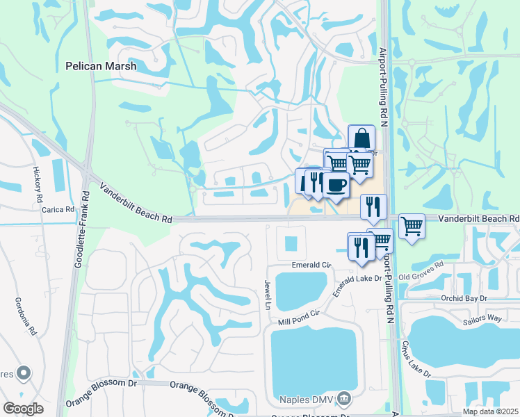 map of restaurants, bars, coffee shops, grocery stores, and more near 8872 Ventura Way in Naples