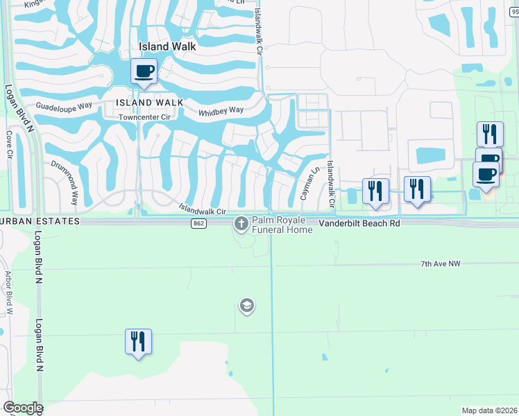 map of restaurants, bars, coffee shops, grocery stores, and more near 3000 Ellice Way in Naples