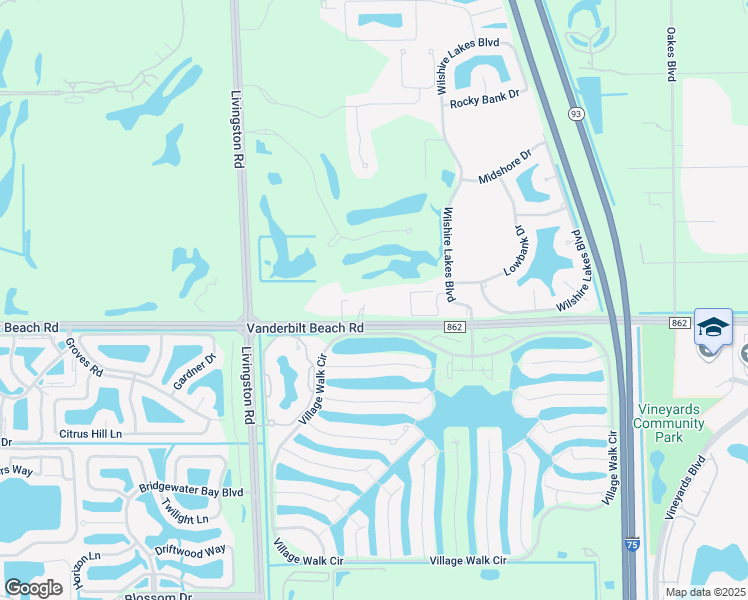 map of restaurants, bars, coffee shops, grocery stores, and more near 3530 Sandalwood Circle in Naples