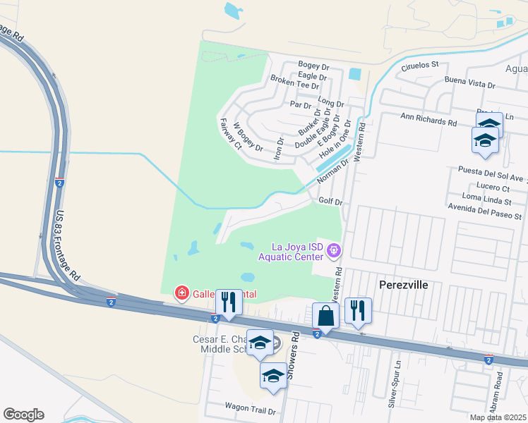 map of restaurants, bars, coffee shops, grocery stores, and more near 7438 Golf Drive in Mission