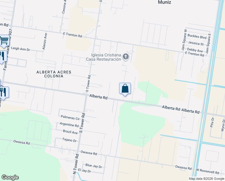 map of restaurants, bars, coffee shops, grocery stores, and more near 5010 Mesquite Avenue in Edinburg