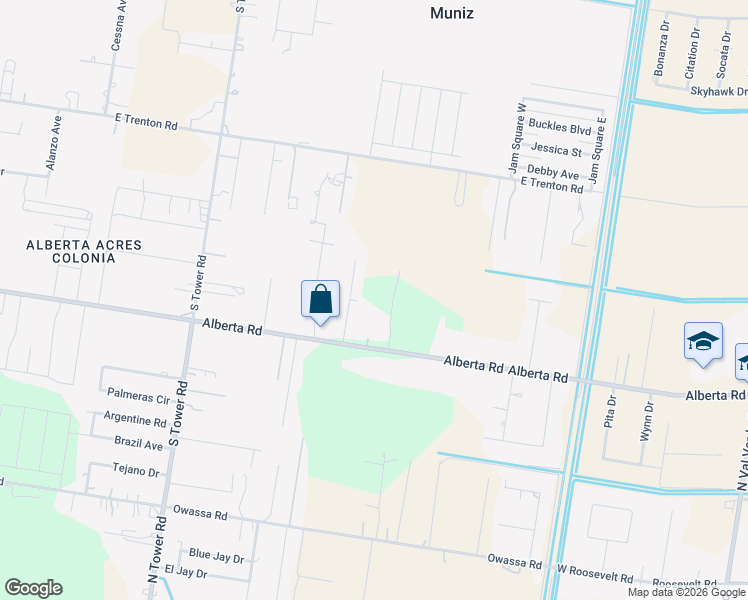 map of restaurants, bars, coffee shops, grocery stores, and more near 4916 San Jose Avenue in Edinburg