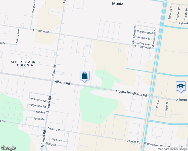 map of restaurants, bars, coffee shops, grocery stores, and more near 4916 San Jose Avenue in Edinburg