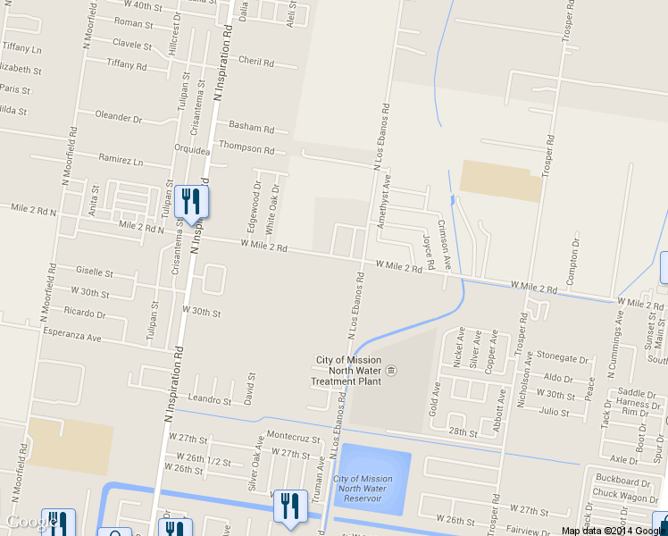 map of restaurants, bars, coffee shops, grocery stores, and more near 1401 West Mile 2 Road in Mission