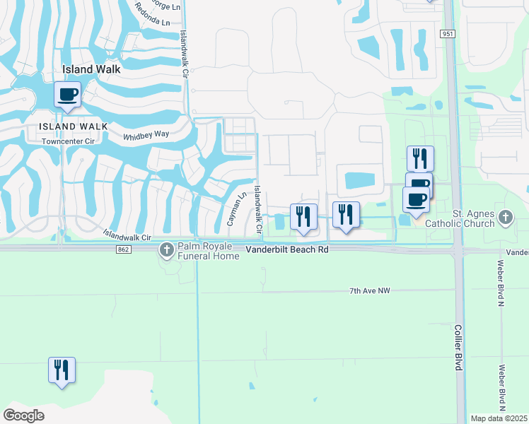 map of restaurants, bars, coffee shops, grocery stores, and more near 3231 Barbados Lane in Naples