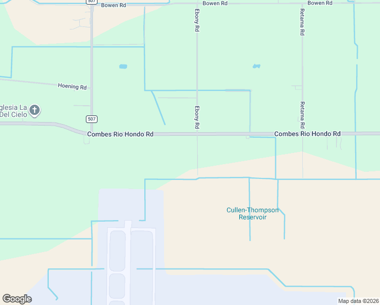 map of restaurants, bars, coffee shops, grocery stores, and more near 21678 Ebony Road in Harlingen