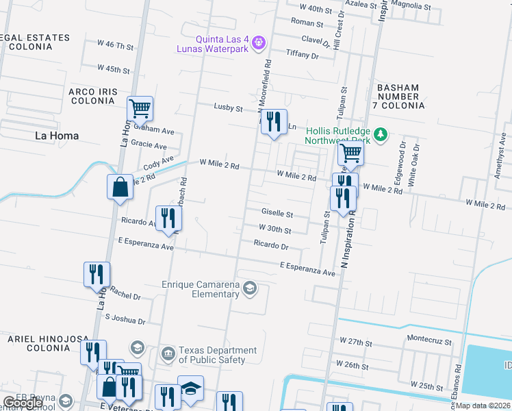 map of restaurants, bars, coffee shops, grocery stores, and more near 2111 Giselle Street in Mission