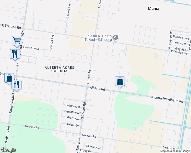 map of restaurants, bars, coffee shops, grocery stores, and more near 5007 Mesquite Avenue in Edinburg