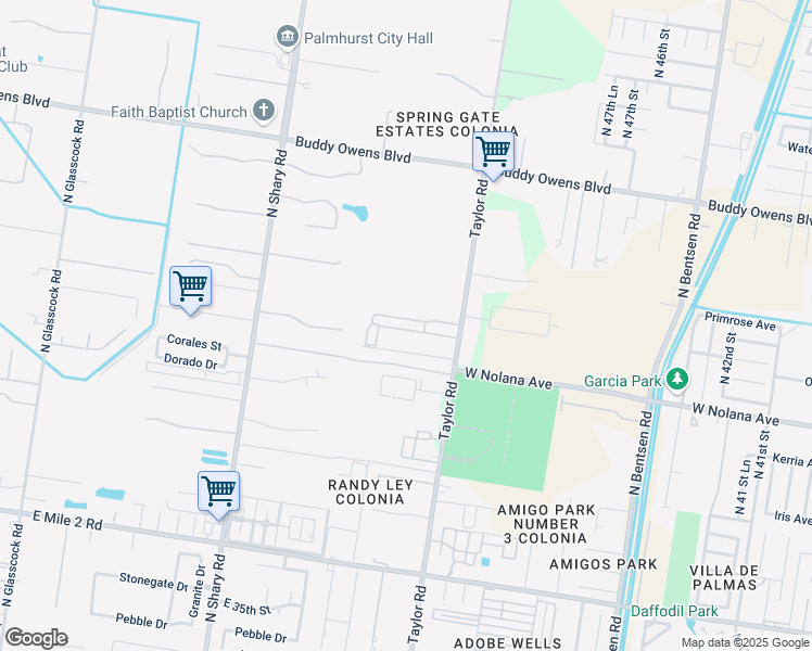 map of restaurants, bars, coffee shops, grocery stores, and more near 4205 North Taylor Road in Mission