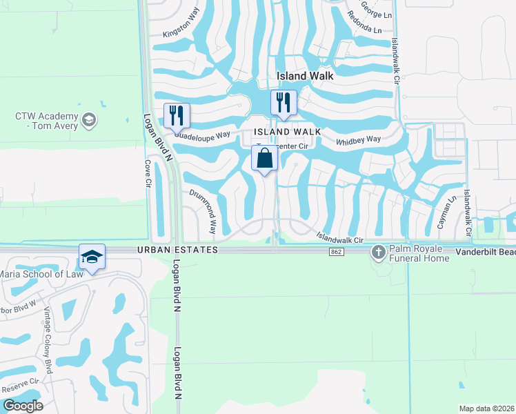 map of restaurants, bars, coffee shops, grocery stores, and more near 5860 Charlton Way in Naples