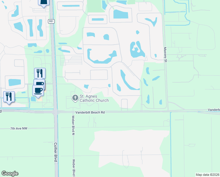 map of restaurants, bars, coffee shops, grocery stores, and more near 7859 Bucks Run Drive in Naples