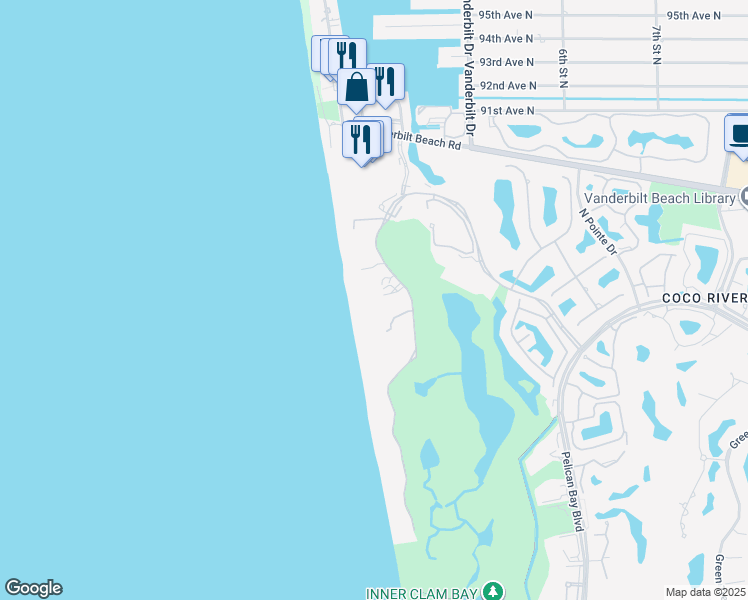 map of restaurants, bars, coffee shops, grocery stores, and more near 8231 Bay Colony Drive in Naples