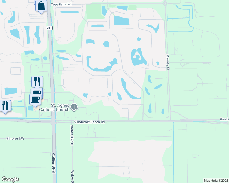 map of restaurants, bars, coffee shops, grocery stores, and more near 8253 Parkstone Place in Naples