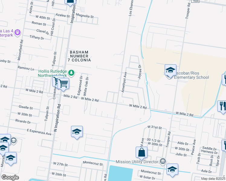 map of restaurants, bars, coffee shops, grocery stores, and more near 1506 Ramirez Street in Mission