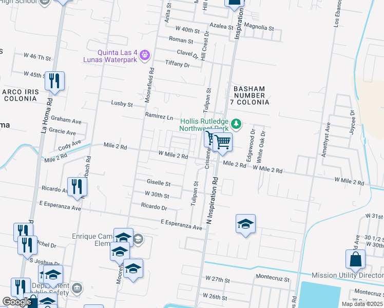 map of restaurants, bars, coffee shops, grocery stores, and more near 2007 Miroslava Avenue in Mission