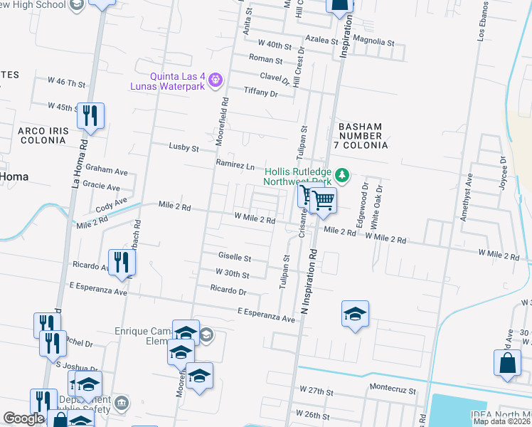 map of restaurants, bars, coffee shops, grocery stores, and more near 2007 Miroslava Avenue in Mission
