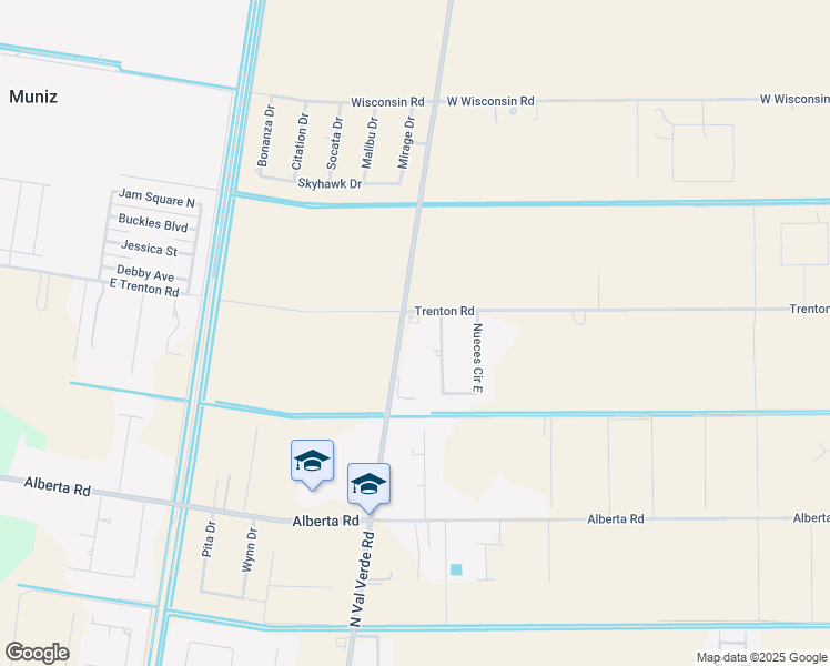 map of restaurants, bars, coffee shops, grocery stores, and more near 8904 Val Verde Road in Donna