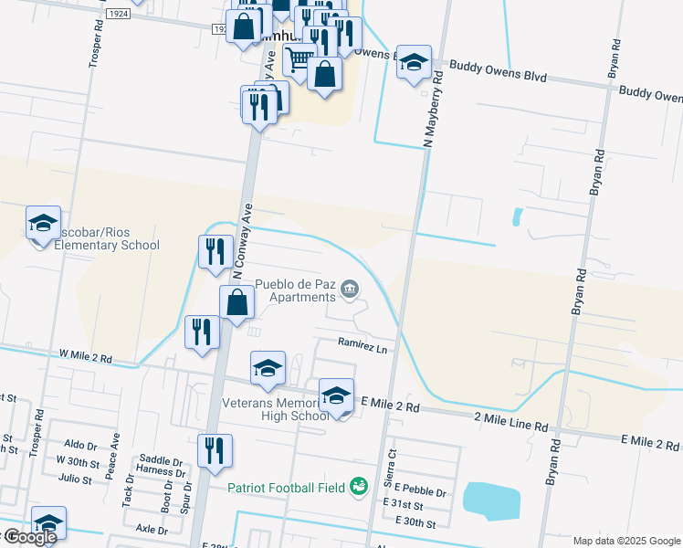 map of restaurants, bars, coffee shops, grocery stores, and more near 300 Turista Street in Mission