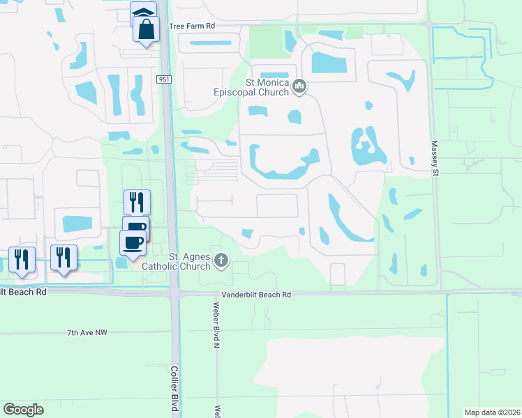 map of restaurants, bars, coffee shops, grocery stores, and more near 14587 Tuscany Pointe Trail in Naples