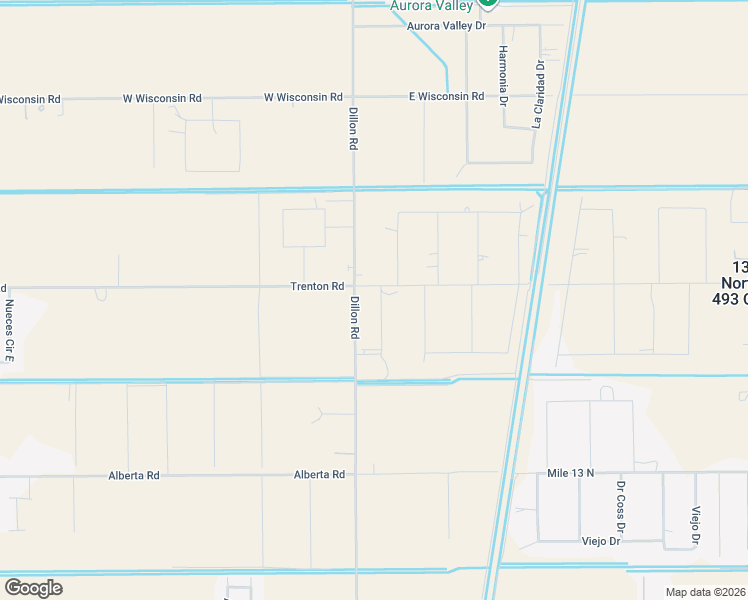 map of restaurants, bars, coffee shops, grocery stores, and more near 9615 Azucena Street in Donna