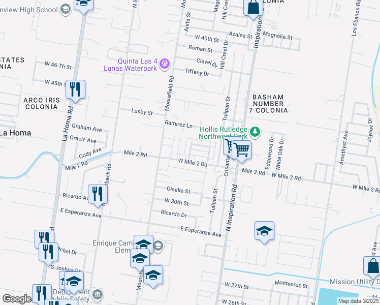 map of restaurants, bars, coffee shops, grocery stores, and more near 3207 Magdalena Street in Mission