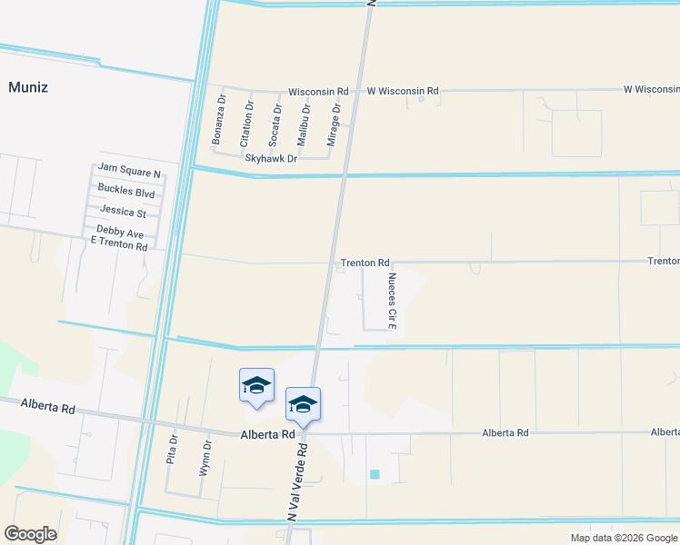 map of restaurants, bars, coffee shops, grocery stores, and more near 8904 Val Verde Road in Donna