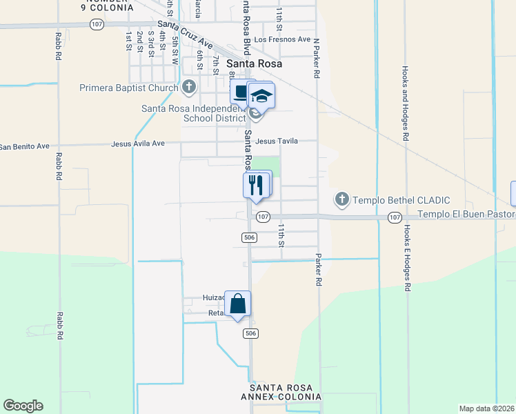 map of restaurants, bars, coffee shops, grocery stores, and more near 206 Alberto Anzaldua in Santa Rosa