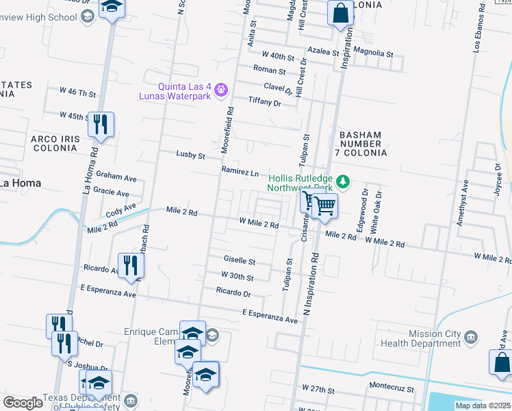 map of restaurants, bars, coffee shops, grocery stores, and more near 3207 Magdalena Street in Mission