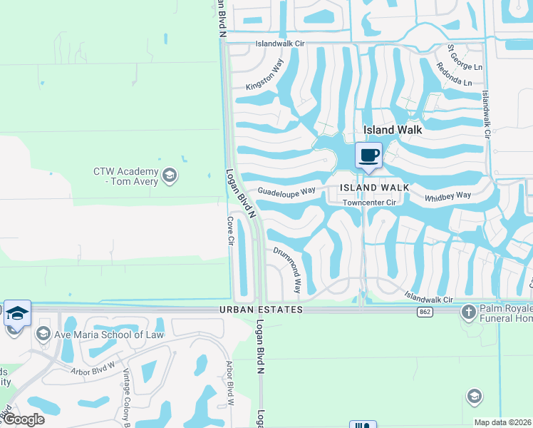 map of restaurants, bars, coffee shops, grocery stores, and more near 5823 Cove Circle in Naples